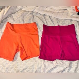 Women's Orange and Pink Bike Shorts